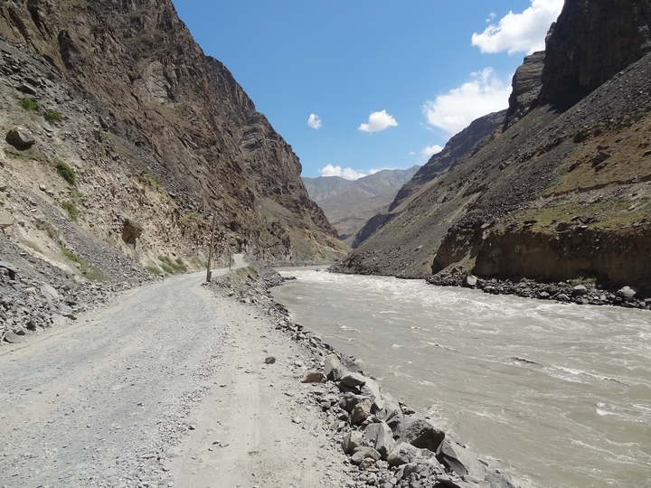 Panj River Grenzfluss zu Afghanistan - Tajikistan